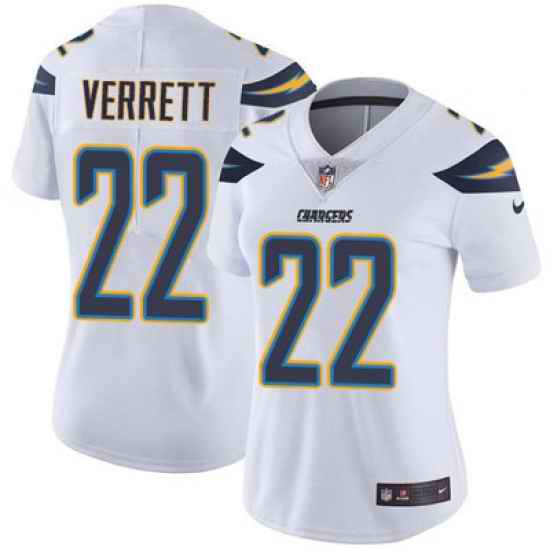 Nike Chargers #22 Jason Verrett White Womens Stitched NFL Vapor Untouchable Limited Jersey